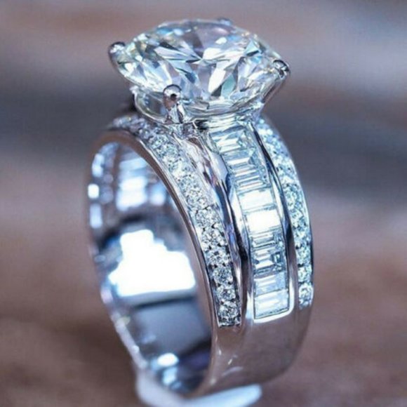 Jewelry - Luxury 925 Silver Wedding Engagement Sapphire Ring